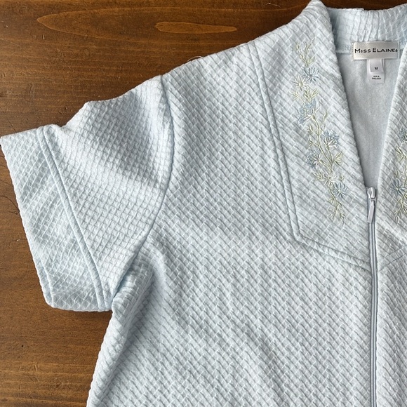 Miss Elaine Short Sleeve Knit Robe Sz M - Picture 4 of 13